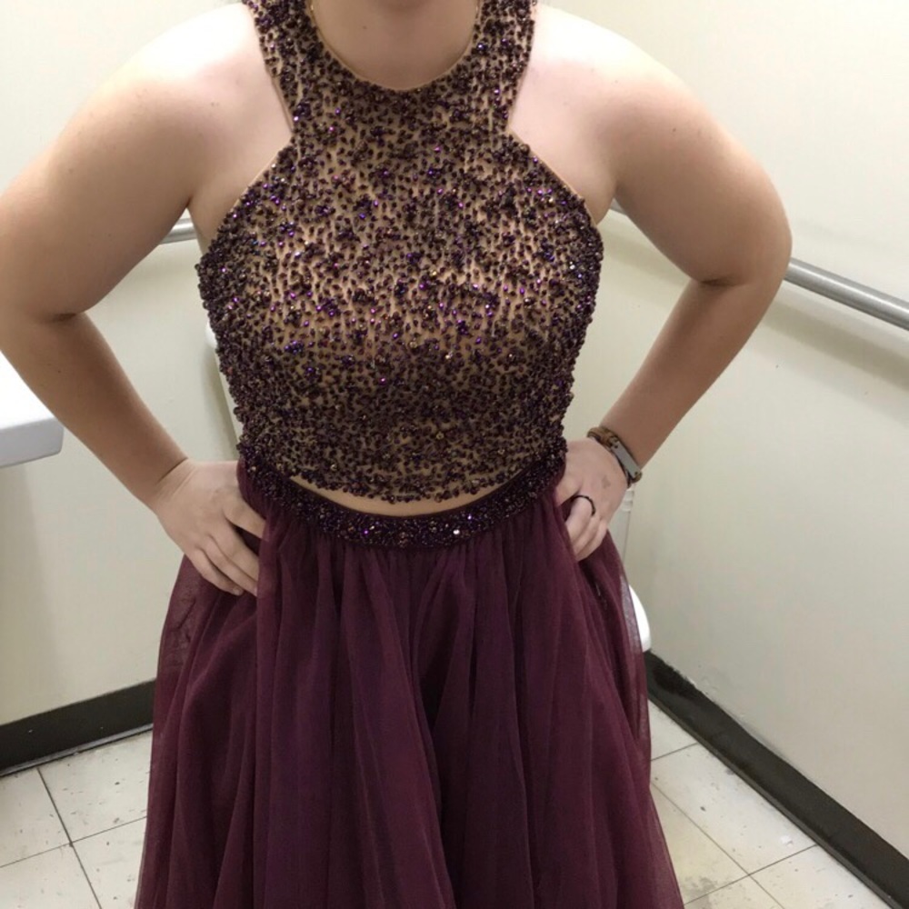 Size 8 2 piece purple prom dress